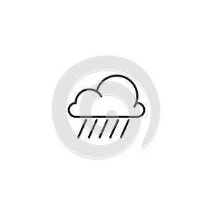 Rain cloud line icon vector