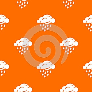 Rain cloud pattern vector orange