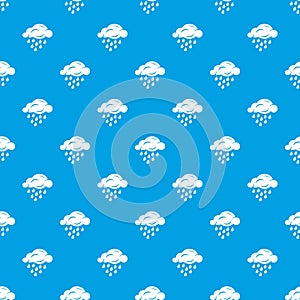 Rain cloud pattern vector seamless blue