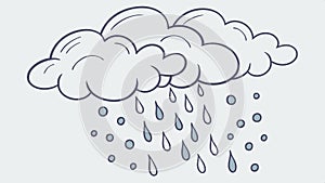 Rain cloud with raindrops, weather and precipitation illustration vector design Generative AI