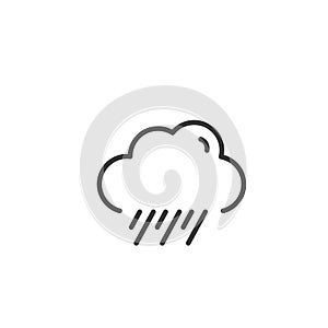 Rain and cloud thin line icon. Isolated weather vector illustration