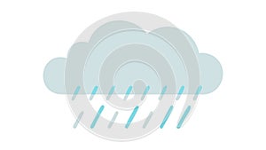 Rain Cloud Weather Indicator Flat Icon, vector design Generative AI
