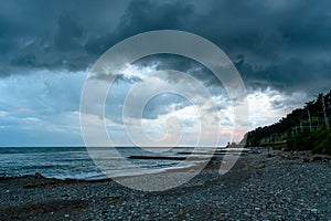 Rain clouds on the Black Sea.