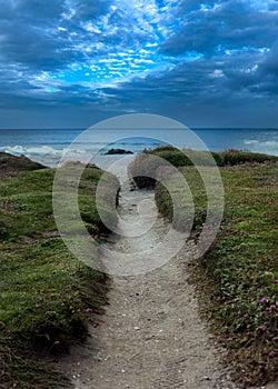 Rain Clouds Gather Path Walkway to Beach