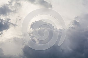 Rain clouds. Gray and evening sky