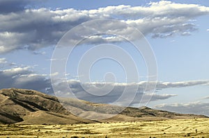 Rain clouds looming to the mountain Ara ler in the autumn sunny day photo