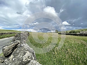 Rain clouds, over the fields and hills near, Cowling, Keighley, UK