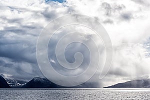 Rain clouds over Fjord