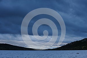 Rain clouds over the gutulia sea, norway