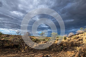 Rain clouds over the Khomas Highlands, Namibia