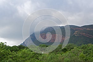 Rain clouds over the masif of the waterberg, South Africa