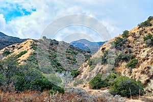 Rain clouds over Southern California mountains