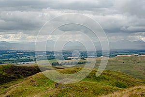 Rain clouds over Stirling from Dumyat hill photo