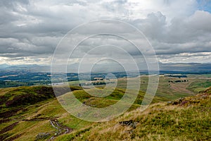 Rain clouds over Stirling from Dumyat hill
