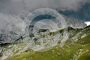Rain clouds over the Trnovacki Durmitor mountains