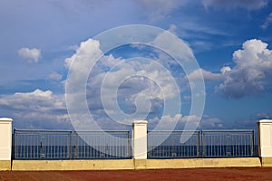 Rain clouds in the sky over the Mediterranean Sea.