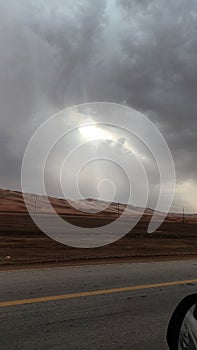 Rain coming in desert natural beautiful