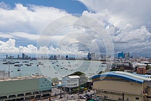 Rain coming at Pattaya Beach,Thailand