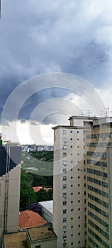 Rain is coming, Skyline city,building details cloud