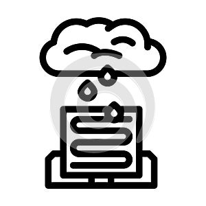 rain detection sensor line icon vector illustration