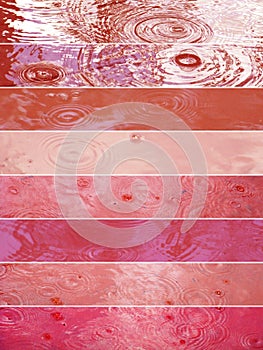 Rain drop banners in red and pink tones