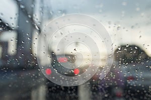 Rain drop on a car mirror