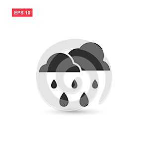 Rain drop with clouds icon vector isolated 5