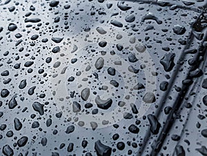 Rain drop on the glass mirror wall