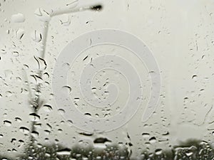 Rain drop look through Windshield