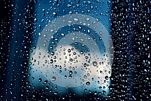 Rain droplets on window