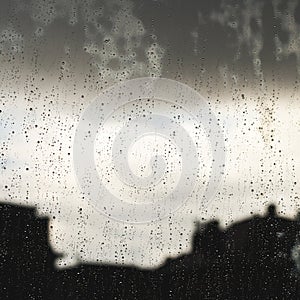 Rain droplets in a window
