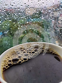 Rain drops and black coffee