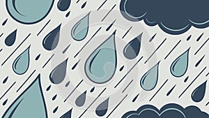 Rain Drops and Clouds Pattern for Weather Forecasts, vector design Generative AI