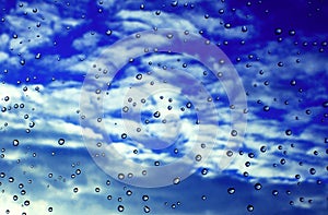 Rain drops on the glass