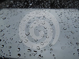 Rain drops on glass photo