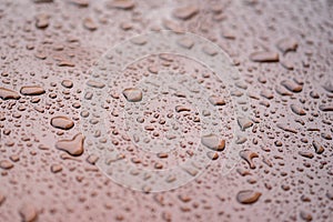 rain drops on gloss Brown surface