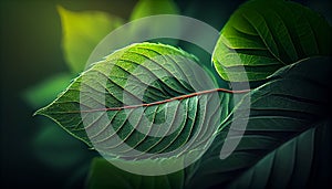 Rain drops on green leaf nature background. Nature background of green leaves. Close up background nature of green leaves