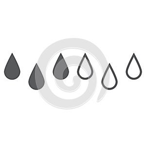 Rain drops icon. solid and outline.