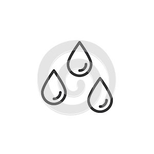 Rain drops outline icon