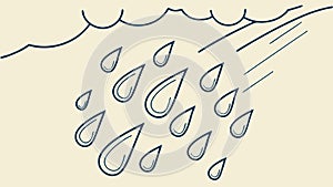Rain Drops Pattern Vector Line Art, vector design Generative AI
