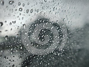 Rain drops resting on Window Scenario