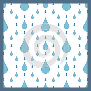 Rain drops seamless pattern background vector water blue nature raindrop abstract illustration