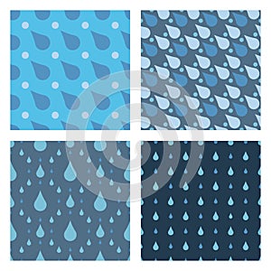 Rain drops seamless pattern background vector water blue nature raindrop abstract illustration