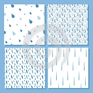 Rain drops seamless pattern background vector water blue nature raindrop abstract illustration