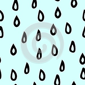 Rain drops texture vector seamless pattern