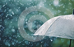 Rain Drops on Umbrella