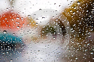 Rain drops on window