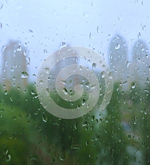 Rain drops on a window