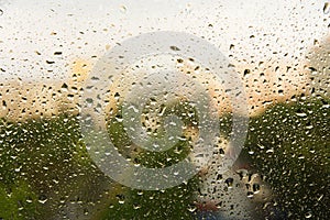 Rain drops on a window