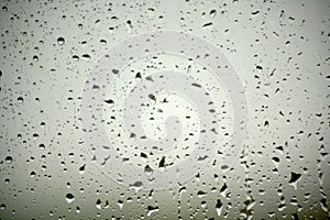 Rain drops on window pane